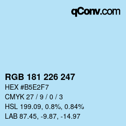 Color code: RGB 181 226 247 | qconv.com