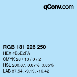 Color code: RGB 181 226 250 | qconv.com