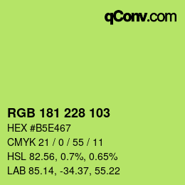 Color code: RGB 181 228 103 | qconv.com