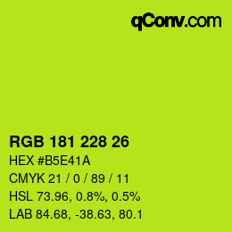 Color code: RGB 181 228 26 | qconv.com