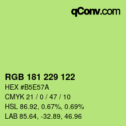 Color code: RGB 181 229 122 | qconv.com