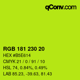 Farbcode: RGB 181 230 20 | qconv.com