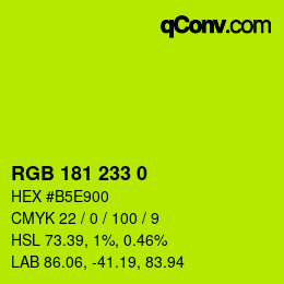 カラーコード: RGB 181 233 0 | qconv.com