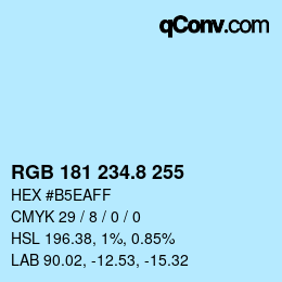 カラーコード: RGB 181 234.8 255 | qconv.com