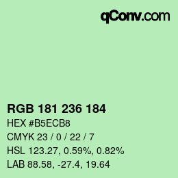 Color code: RGB 181 236 184 | qconv.com
