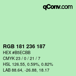 Color code: RGB 181 236 187 | qconv.com