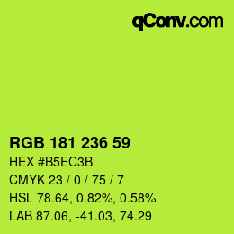 Color code: RGB 181 236 59 | qconv.com