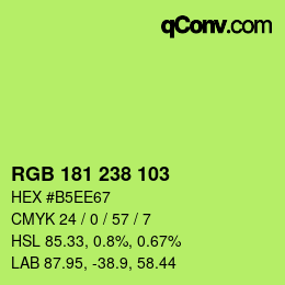Color code: RGB 181 238 103 | qconv.com