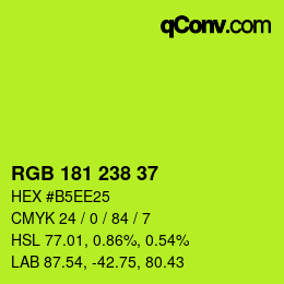 Color code: RGB 181 238 37 | qconv.com