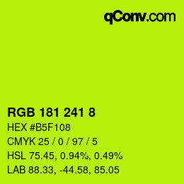 Color code: RGB 181 241 8 | qconv.com