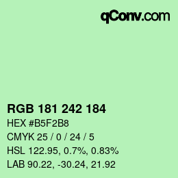 Farbcode: RGB 181 242 184 | qconv.com