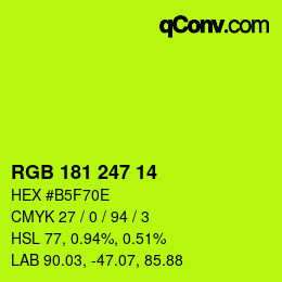 Color code: RGB 181 247 14 | qconv.com
