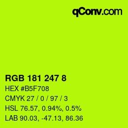 Color code: RGB 181 247 8 | qconv.com
