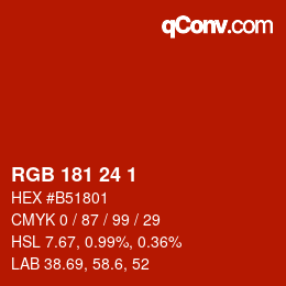 カラーコード: RGB 181 24 1 | qconv.com