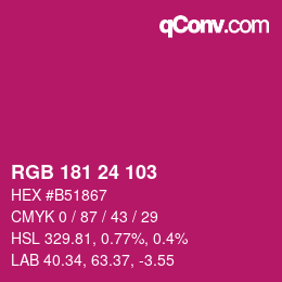 Color code: RGB 181 24 103 | qconv.com