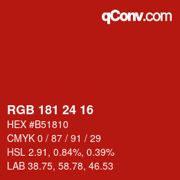 Color code: RGB 181 24 16 | qconv.com