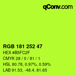 Color code: RGB 181 252 47 | qconv.com