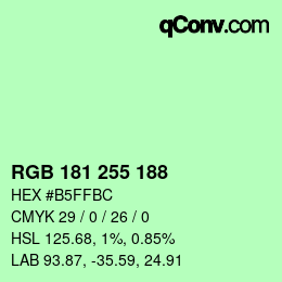 Color code: RGB 181 255 188 | qconv.com