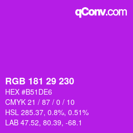 Color code: RGB 181 29 230 | qconv.com