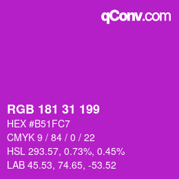 Color code: RGB 181 31 199 | qconv.com