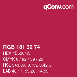 Color code: RGB 181 32 74 | qconv.com