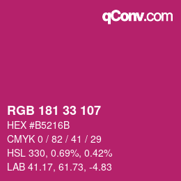 Color code: RGB 181 33 107 | qconv.com