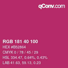Code couleur: RGB 181 40 100 | qconv.com