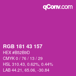 カラーコード: RGB 181 43 157 | qconv.com