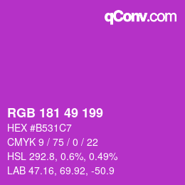Color code: RGB 181 49 199 | qconv.com