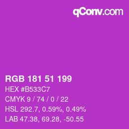 Color code: RGB 181 51 199 | qconv.com