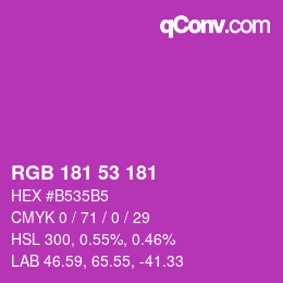 Color code: RGB 181 53 181 | qconv.com