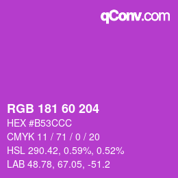 カラーコード: RGB 181 60 204 | qconv.com