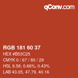 カラーコード: RGB 181 60 37 | qconv.com