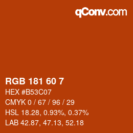 カラーコード: RGB 181 60 7 | qconv.com