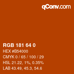 Color code: RGB 181 64 0 | qconv.com