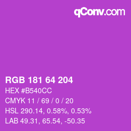 カラーコード: RGB 181 64 204 | qconv.com