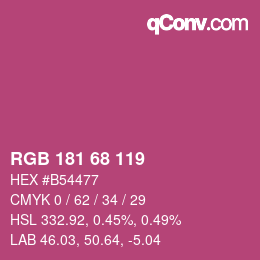Color code: RGB 181 68 119 | qconv.com