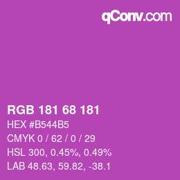 Color code: RGB 181 68 181 | qconv.com