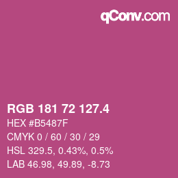 カラーコード: RGB 181 72 127.4 | qconv.com