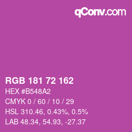 Color code: RGB 181 72 162 | qconv.com
