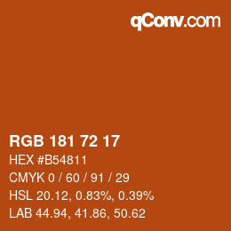 Color code: RGB 181 72 17 | qconv.com