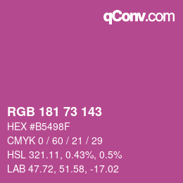 カラーコード: RGB 181 73 143 | qconv.com