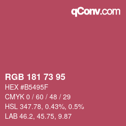 Farbcode: RGB 181 73 95 | qconv.com