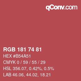Farbcode: RGB 181 74 81 | qconv.com