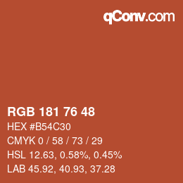 Farbcode: RGB 181 76 48 | qconv.com