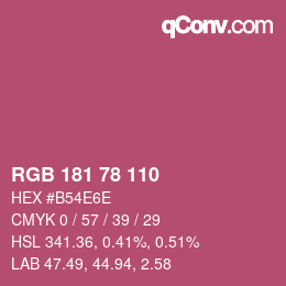Farbcode: RGB 181 78 110 | qconv.com