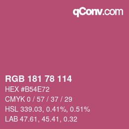 Color code: RGB 181 78 114 | qconv.com