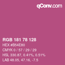 颜色代码: RGB 181 78 128 | qconv.com