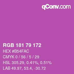カラーコード: RGB 181 79 172 | qconv.com