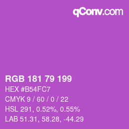 Color code: RGB 181 79 199 | qconv.com